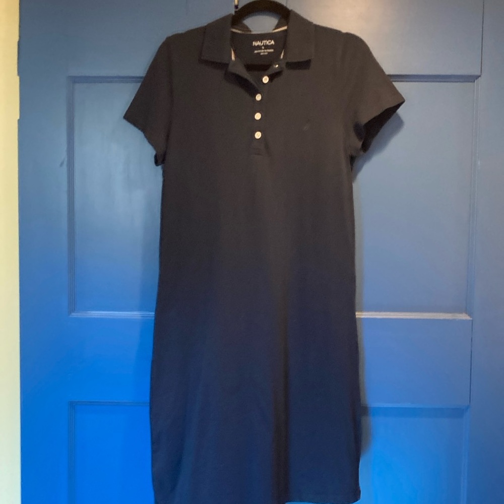 Nautica Blue Polo Dress Casual Short Sleeve - Picture 2 of 6
